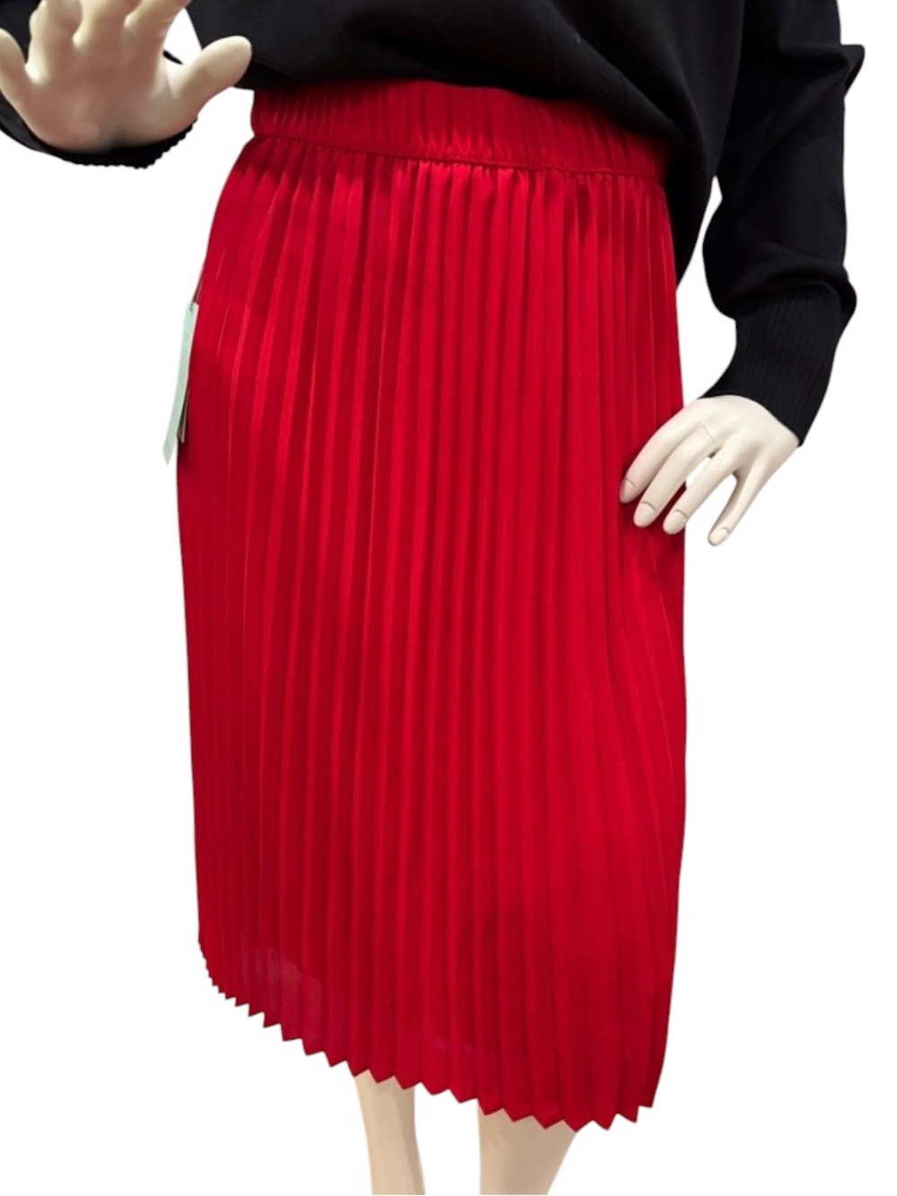 a new day X Vital Voices Pleated Red Midi Skirt, size medium